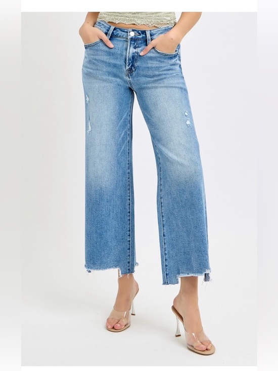 Risen Jeans Pants - Risen High Rise Crop Wide Jeans Medium Wash NWT